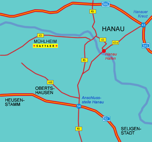 Anfahrt Aus der Richtung Aschaffenburg / Würzburg